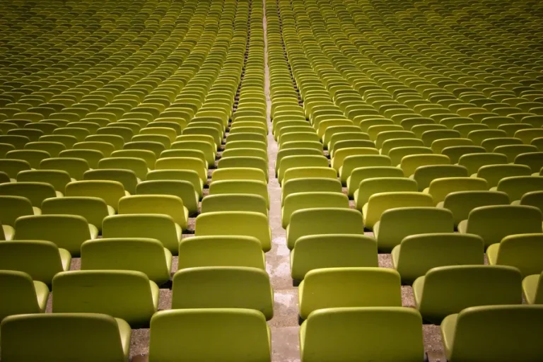 Rows of empty stadium seating